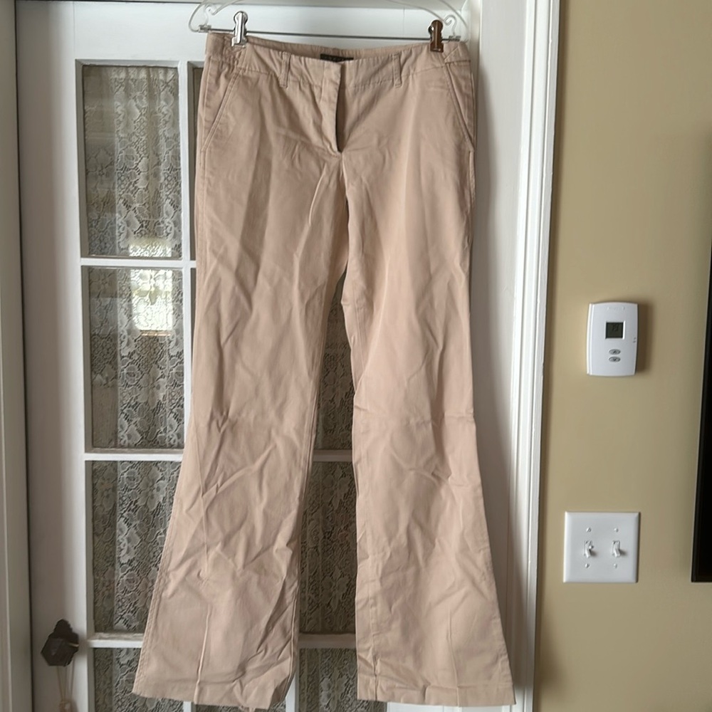 Theory low rise bootcut tan beige pants.  Size 8